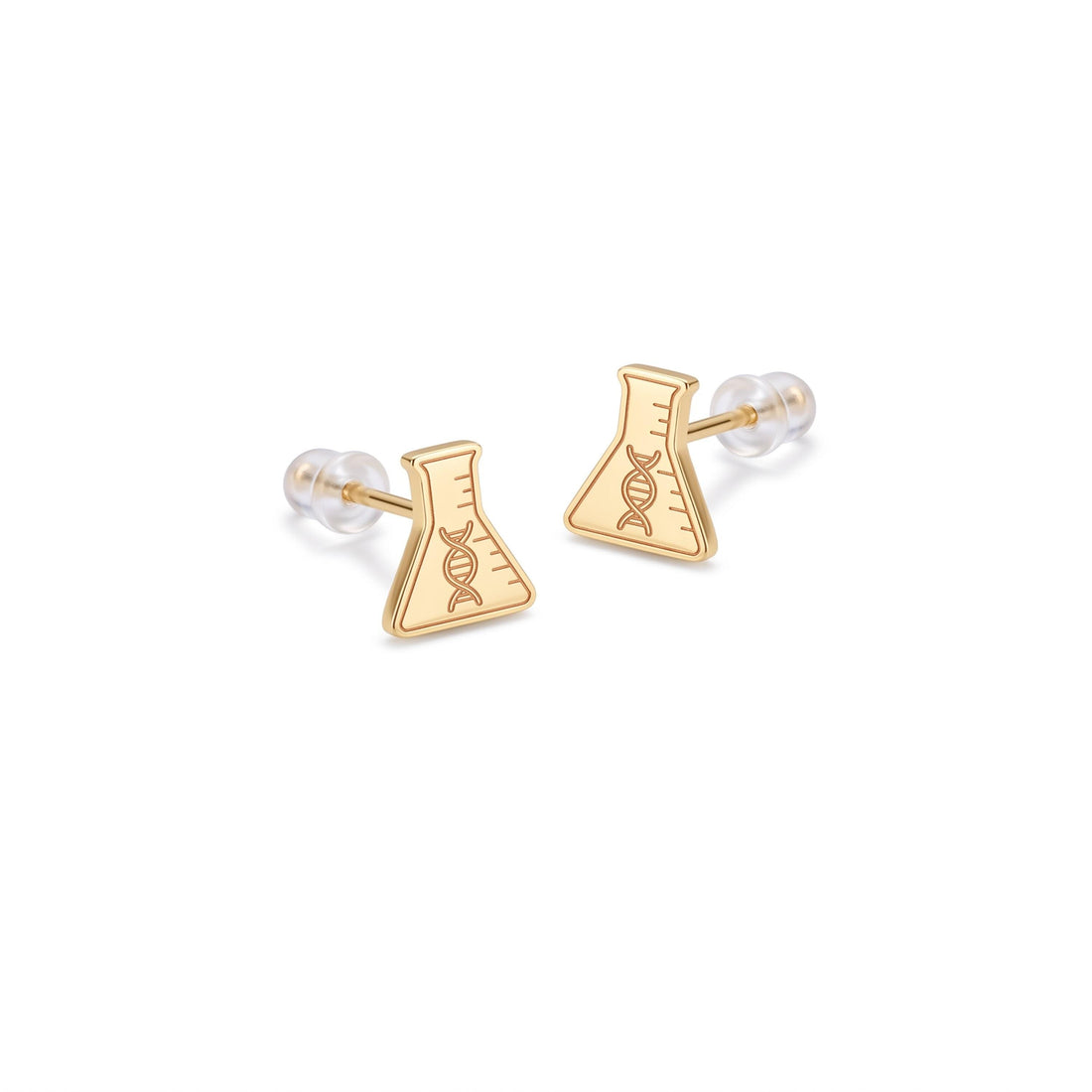 DNA Flask Science Stud Earrings