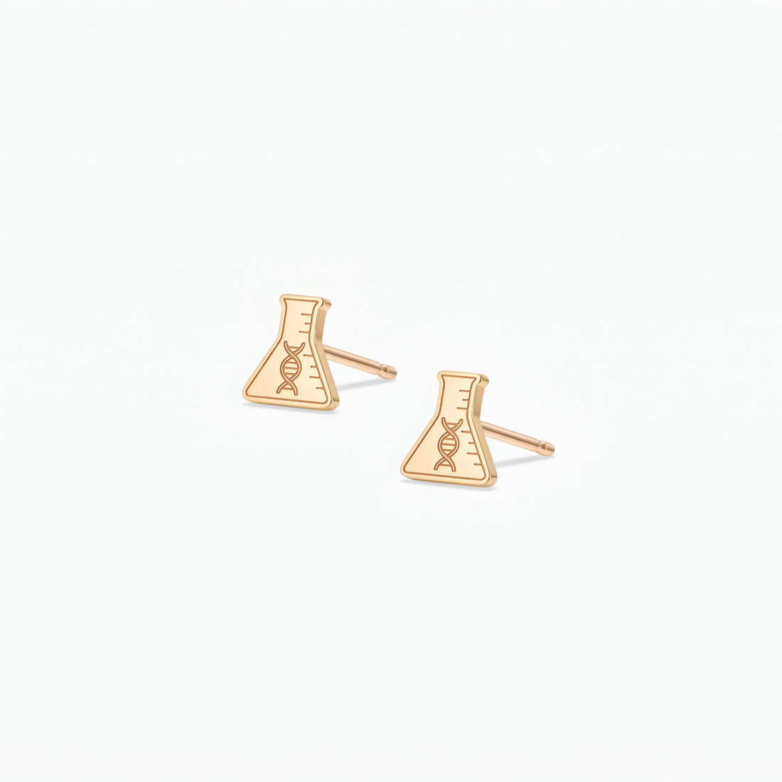 DNA Flask Science Stud Earrings