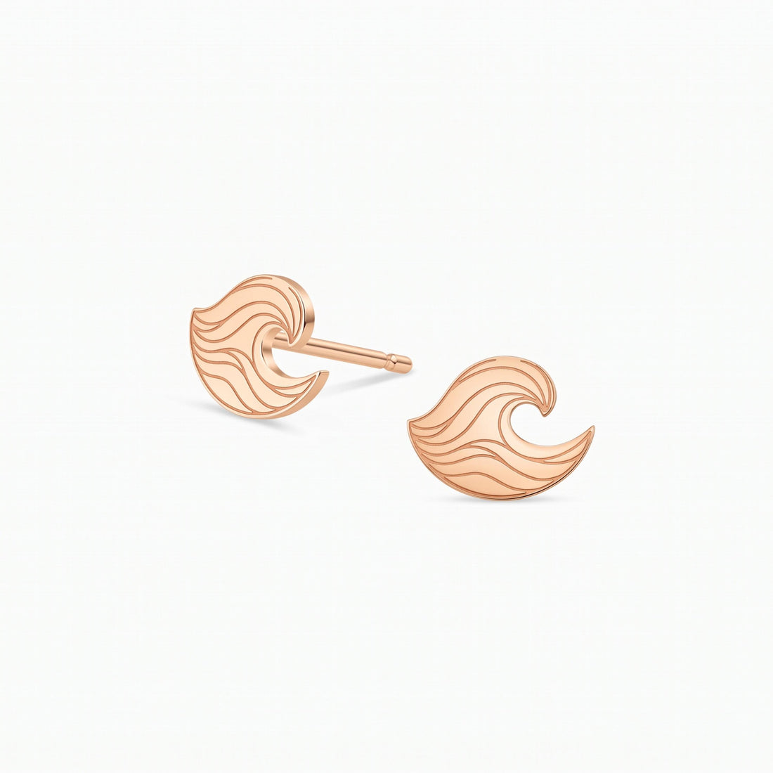 Ocean Wave Stud Earrings