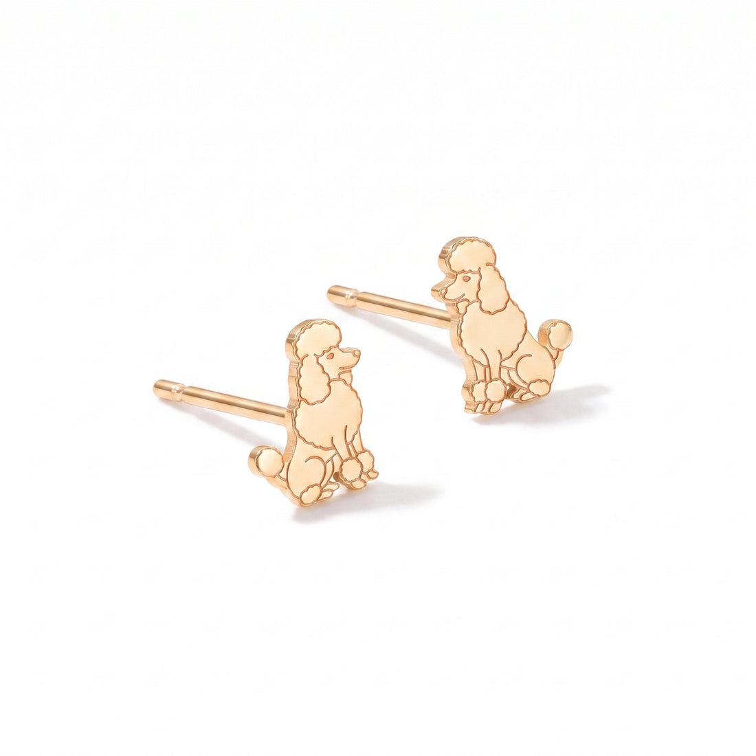 Poodle Charm Stud Earrings