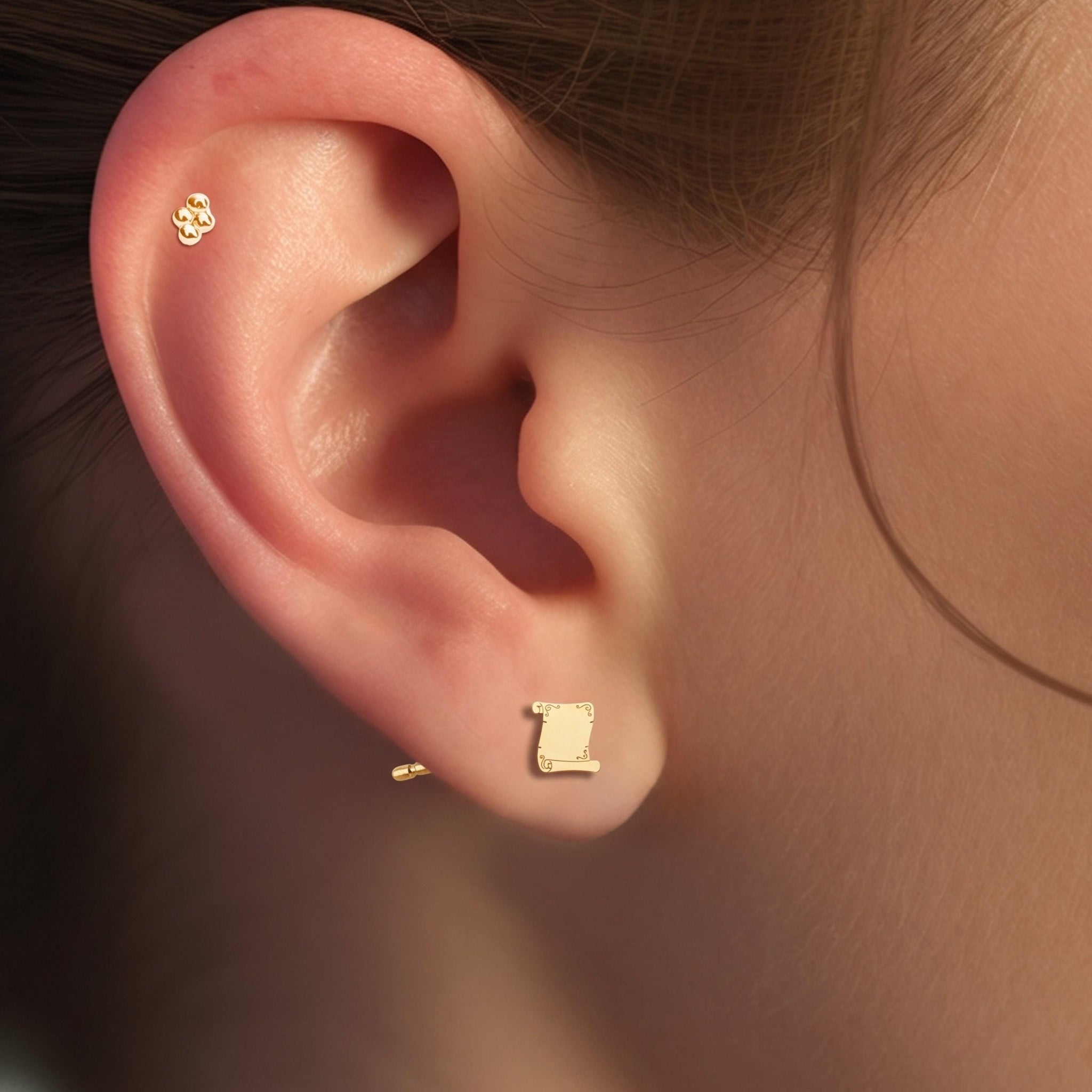 Paper Scroll Stud Earrings