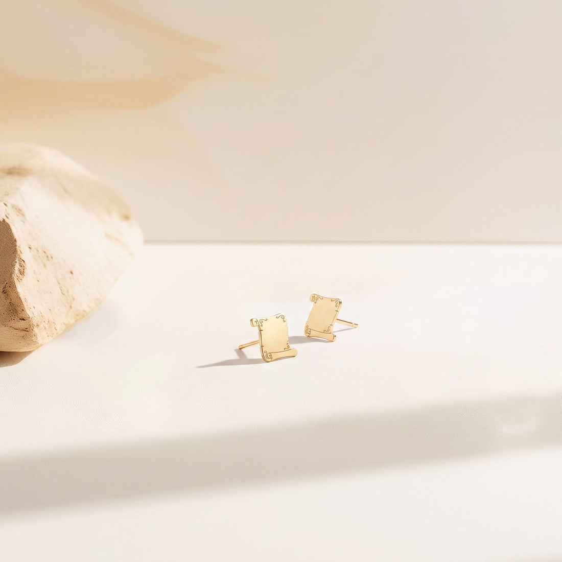 Paper Scroll Stud Earrings