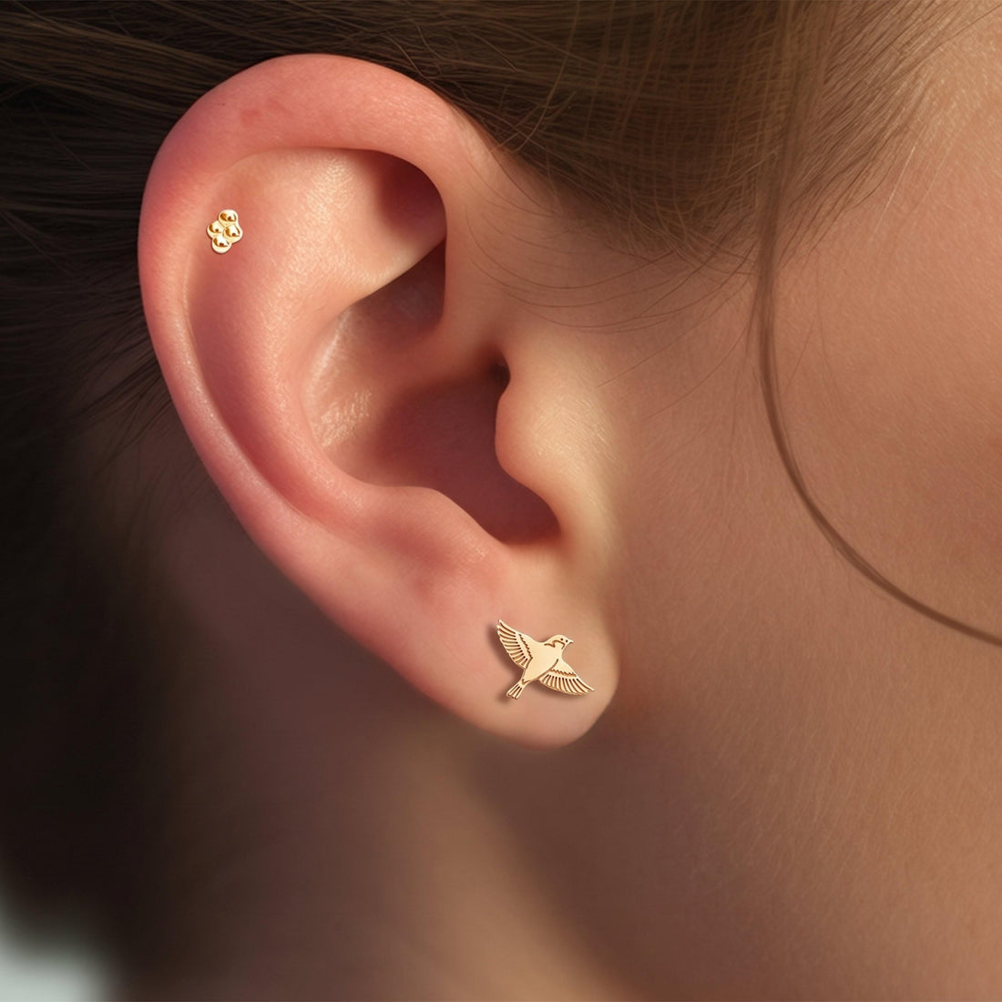 Flying Dove Stud Earrings