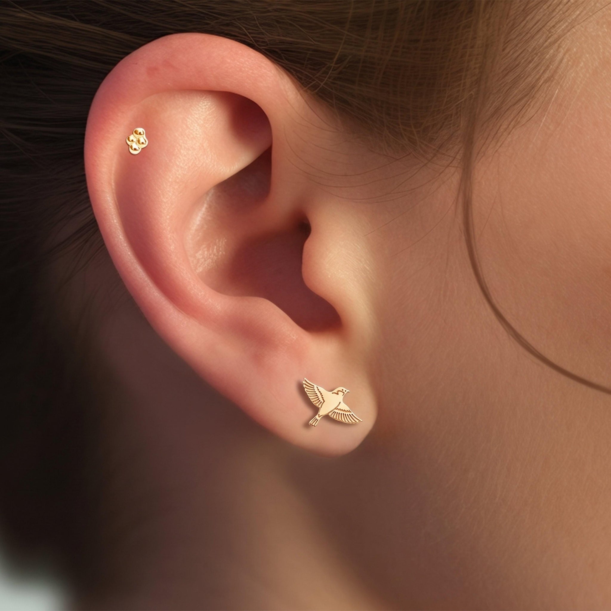 Flying Dove Stud Earrings