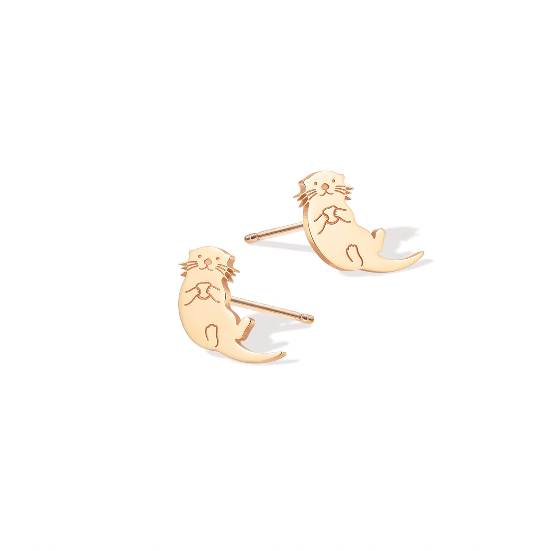 Sea Otter Charm Stud Earrings
