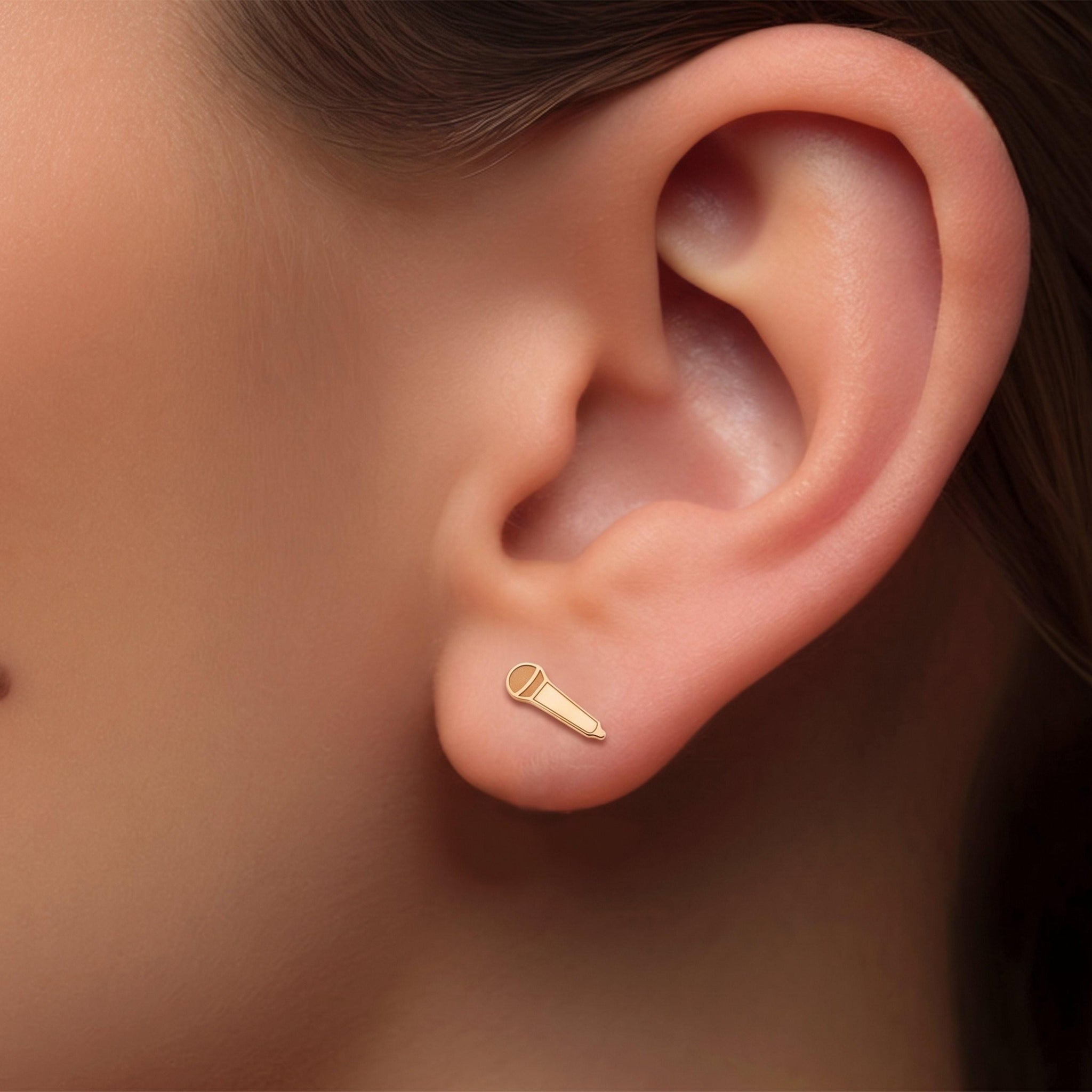 Microphone Singer Stud Earrings