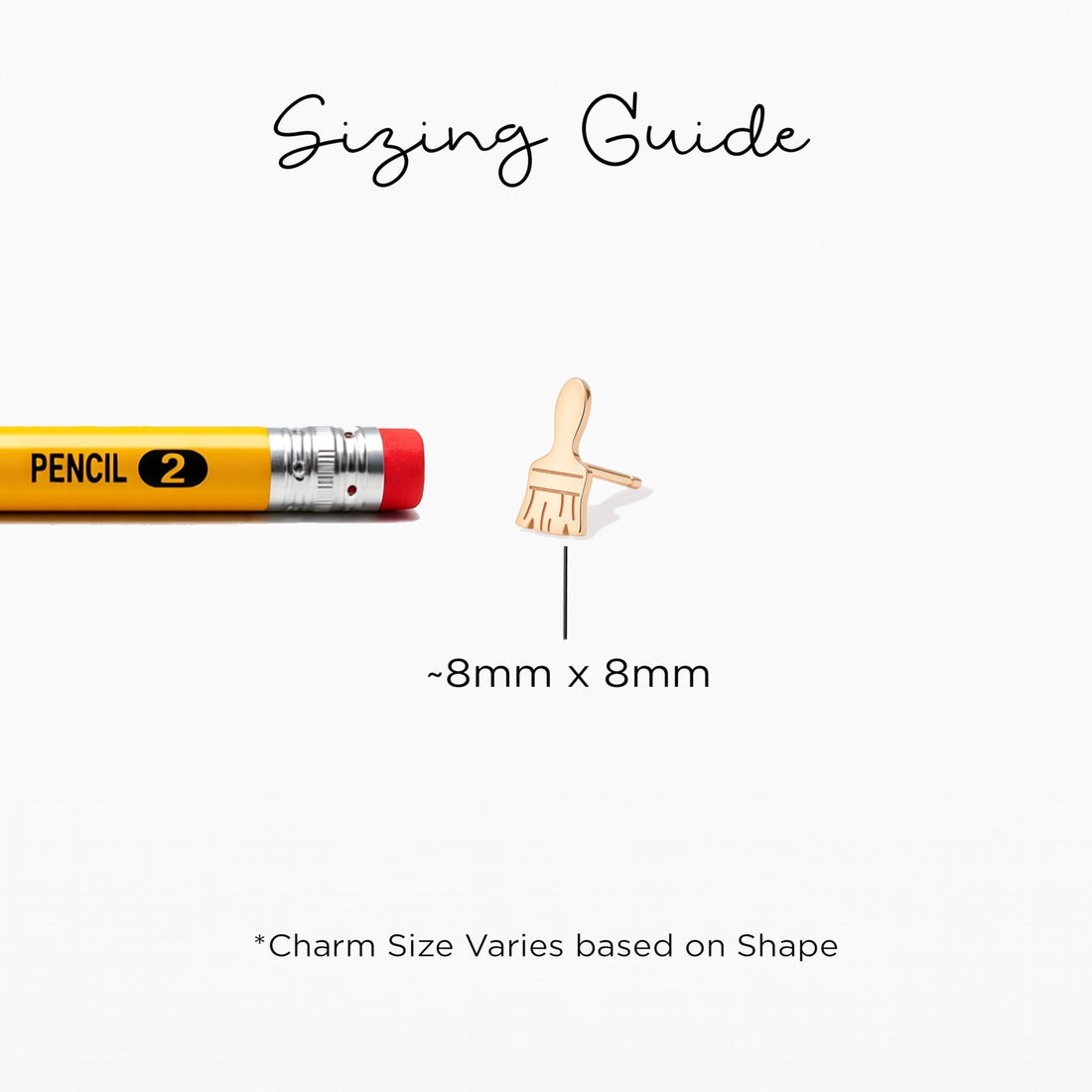 Paint Brush Charm Stud Earrings