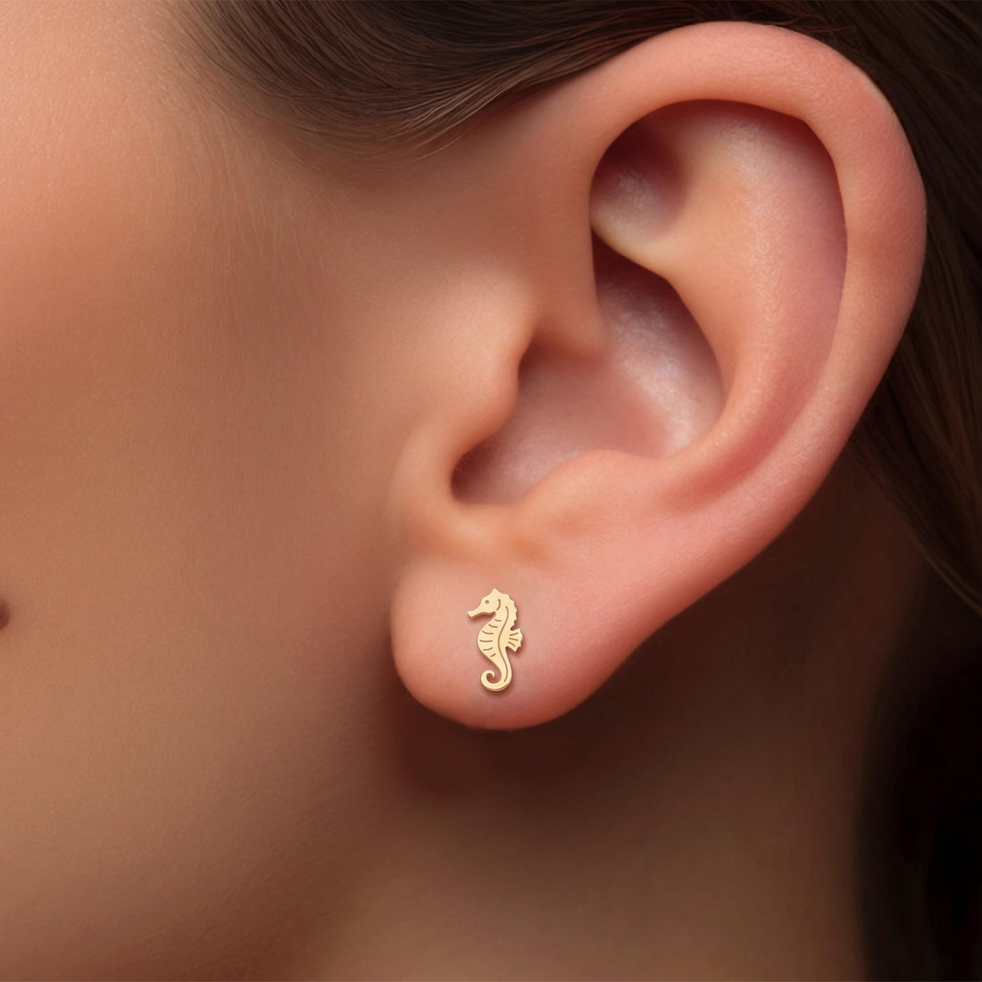 Seahorse Ocean Charm Stud Earrings