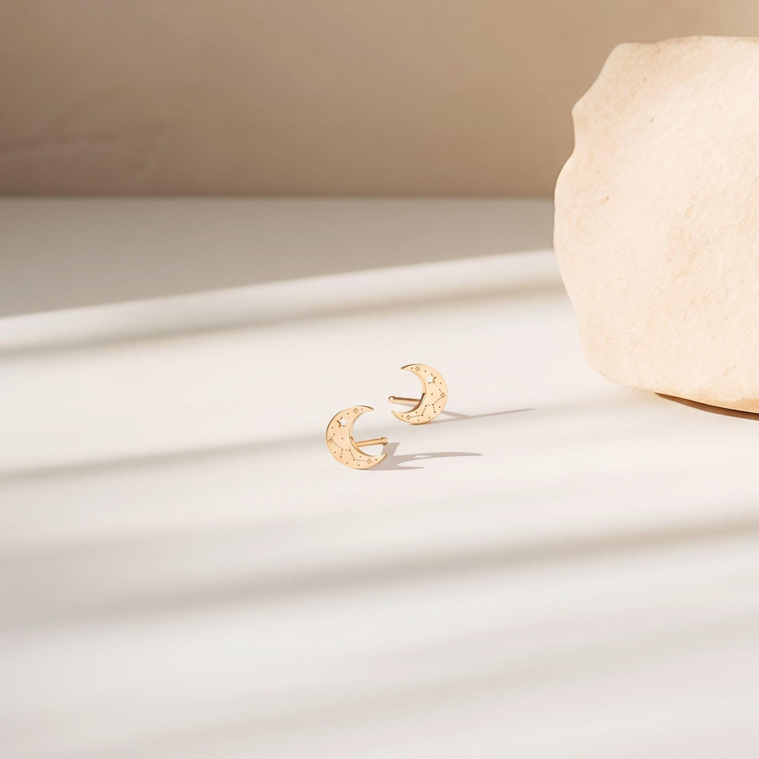 Crescent Moon Stud Earrings