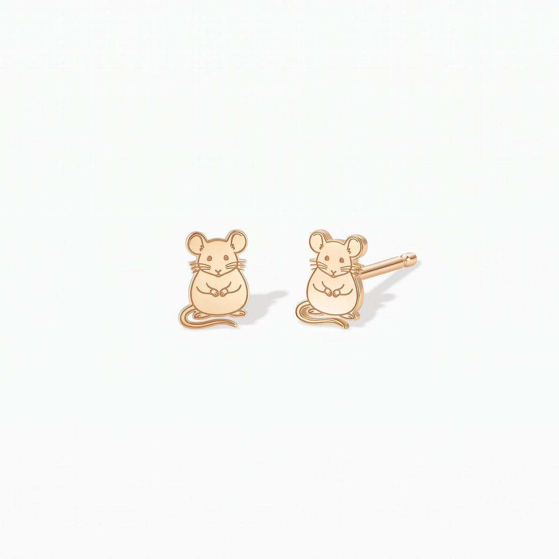 Mouse Charm Stud Earrings