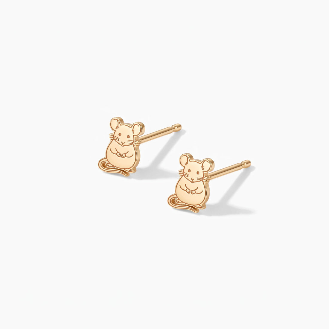 Mouse Charm Stud Earrings