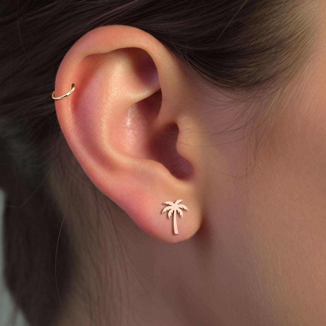 Palm Tree Stud Earrings