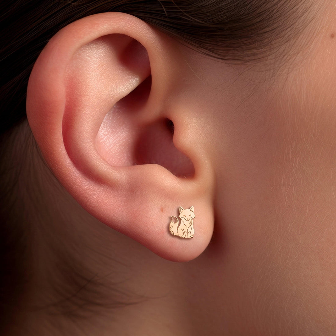 Sitting Fox Stud Earrings