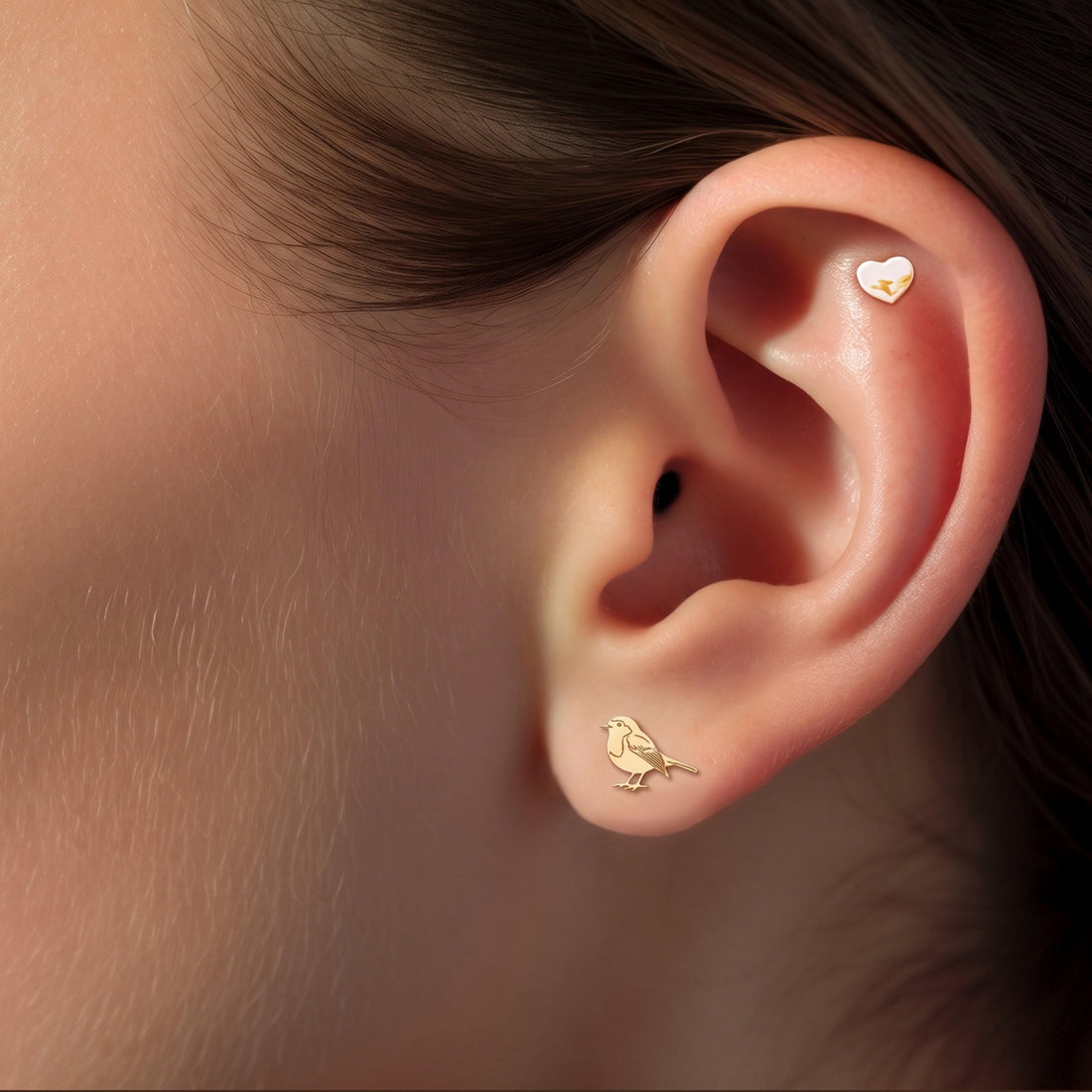 Perched Songbird Stud Earrings