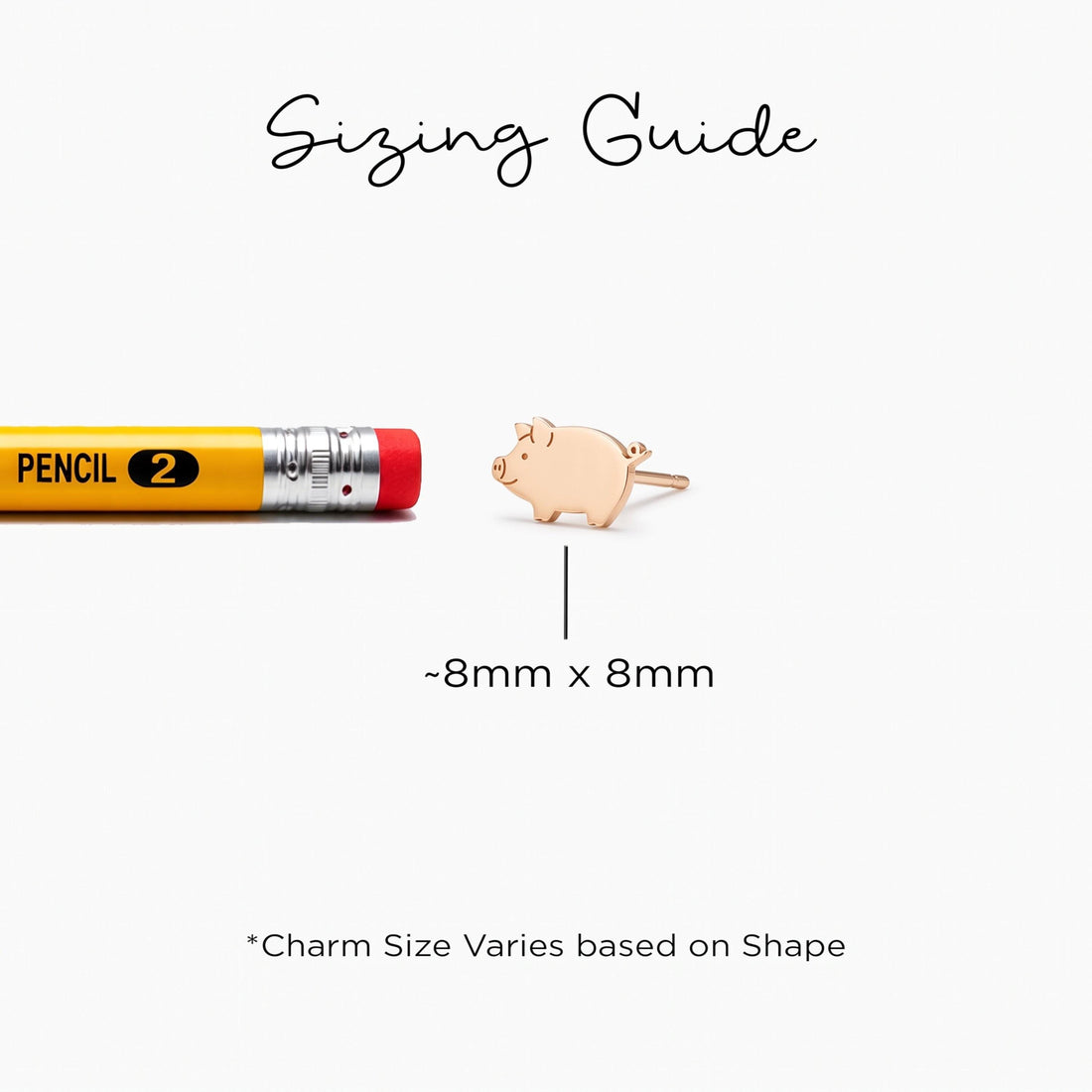 Pig Charm Stud Earrings