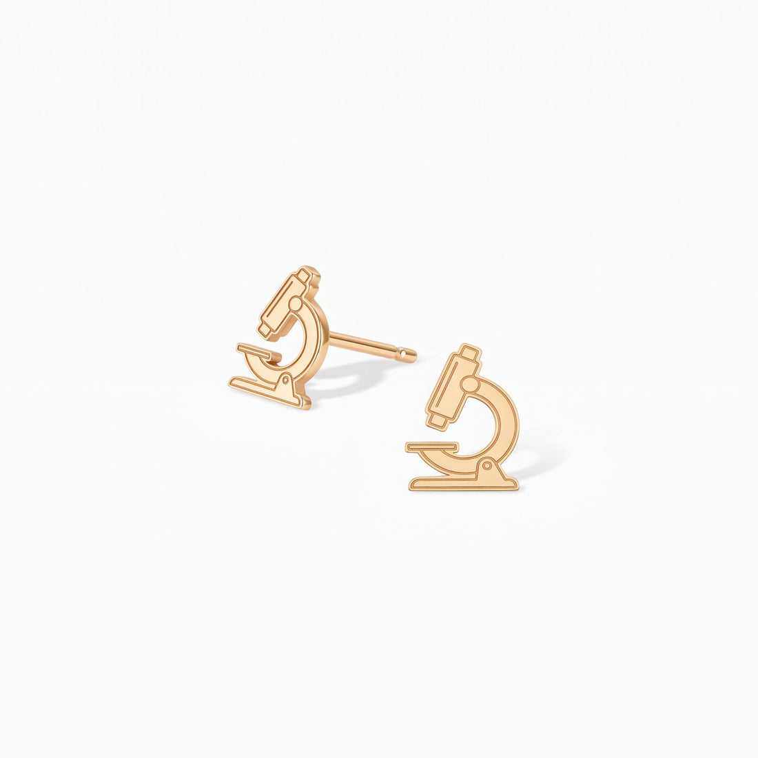 Microscope Scientist Charm Stud Earrings