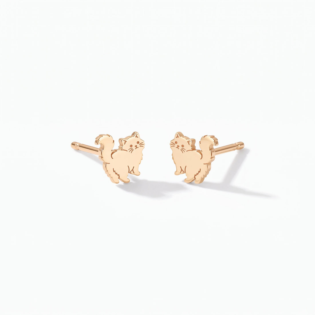 Persian Cat Charm Stud Earrings