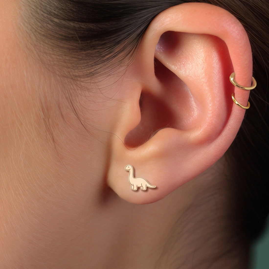 Brachiosaurus Charm Stud Earrings