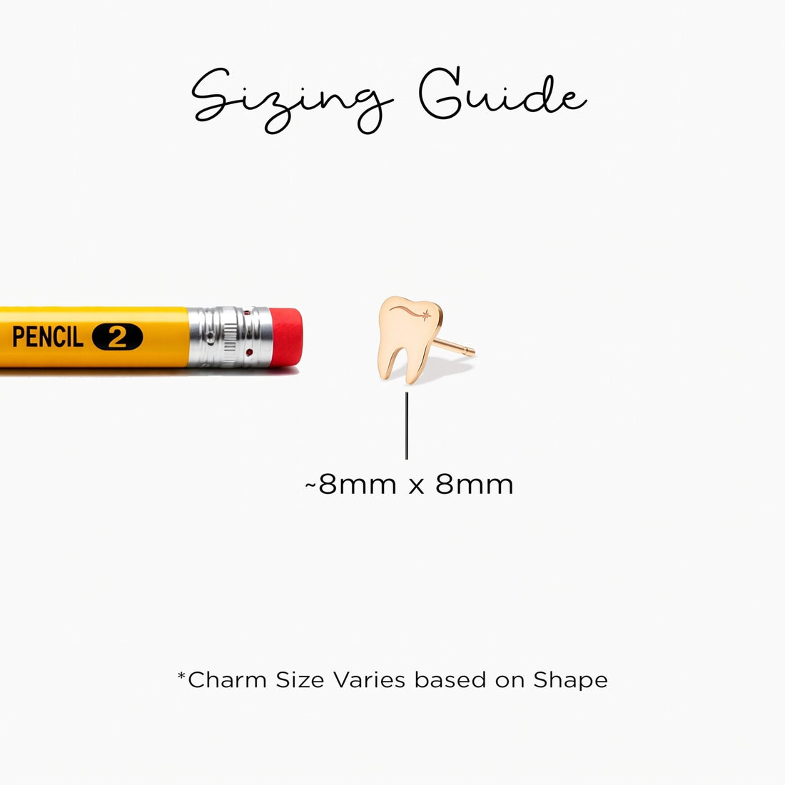 Sparkle Tooth Charm Stud Earrings