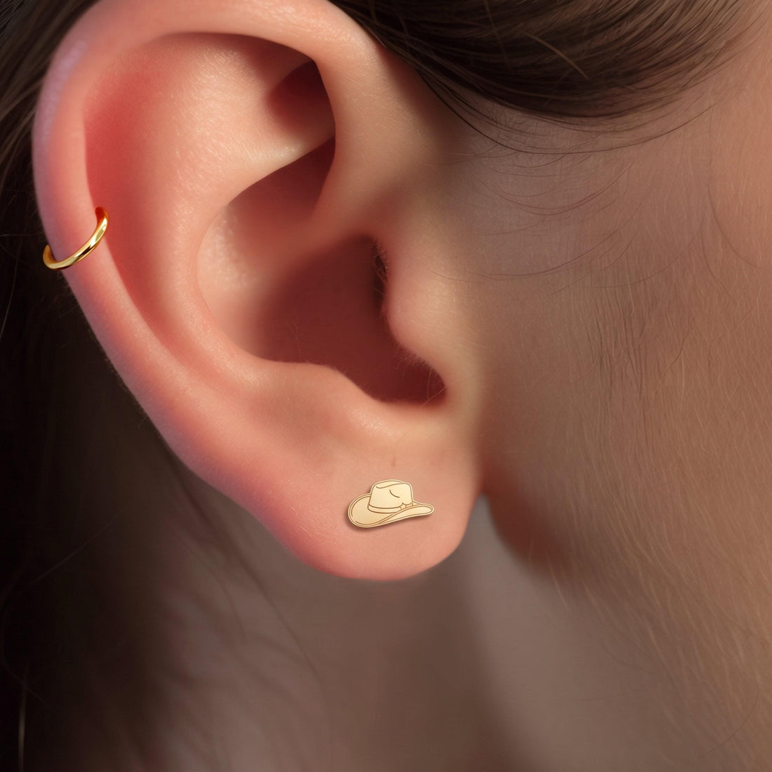 Cowboy Hat Western Stud Earrings