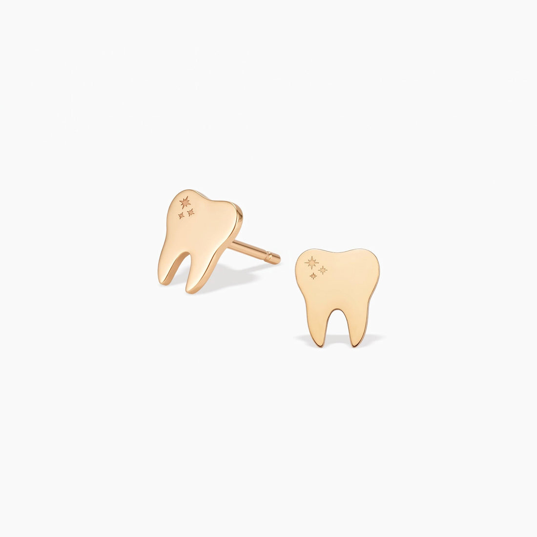 Sparkling Tooth Charm Stud Earrings