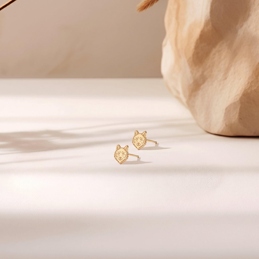 Wolf Head Stud Earrings