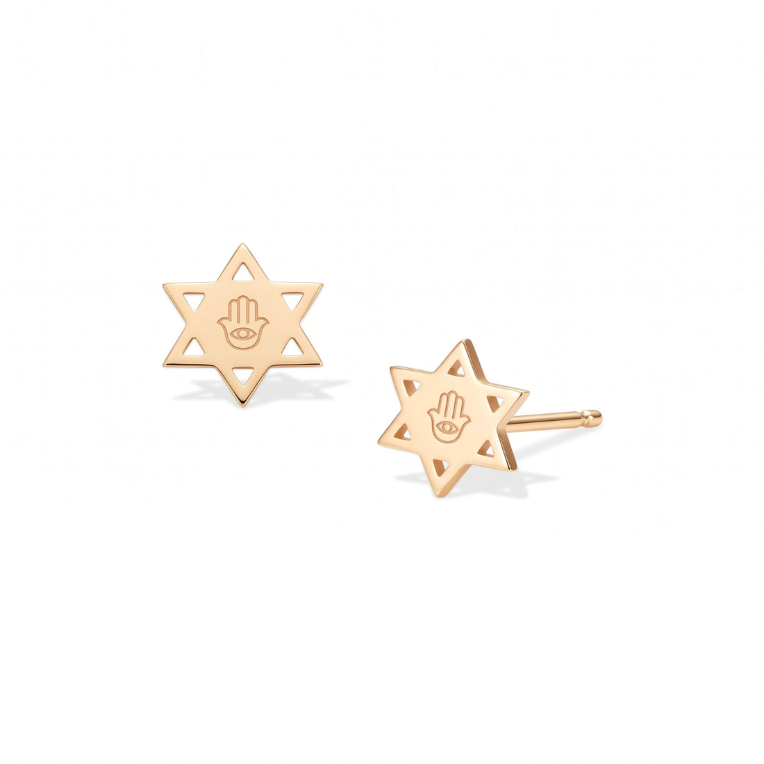 Star Of David Hamsa Stud Earrings