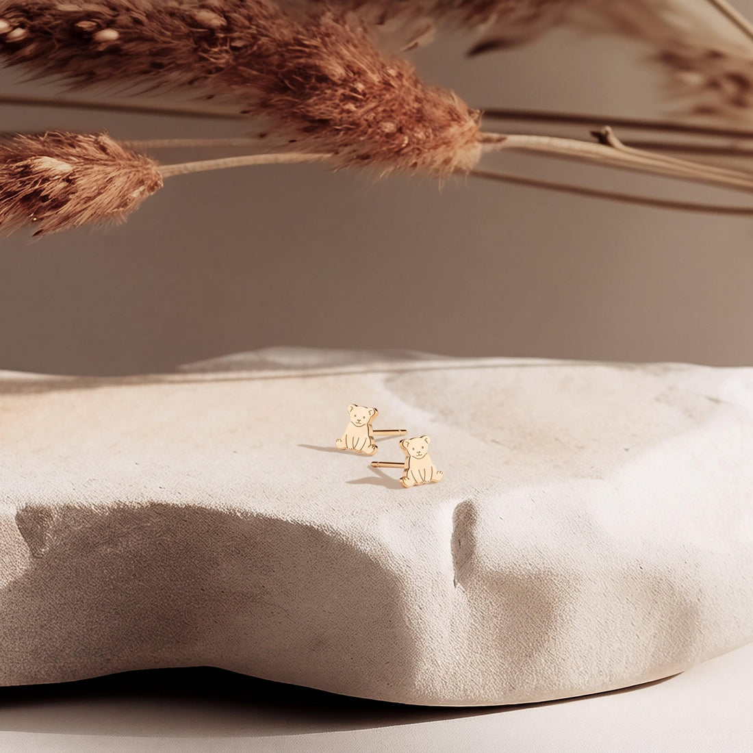 Sitting Teddy Bear Stud Earrings