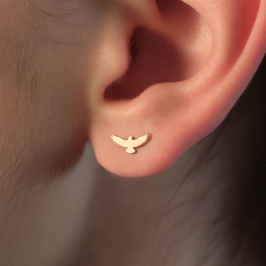 Flying Eagle Charm Stud Earrings