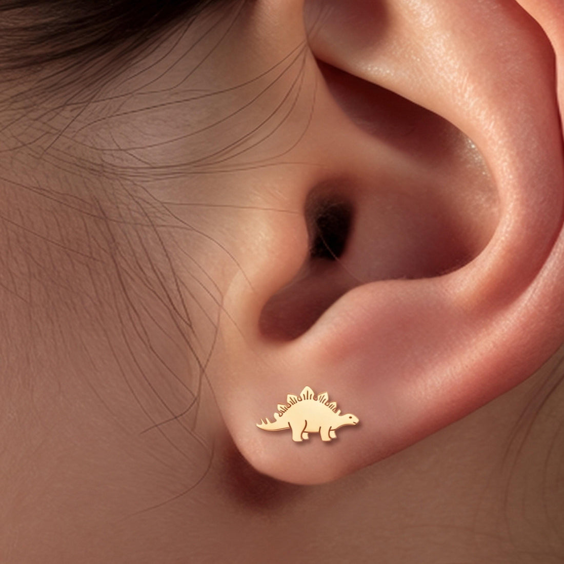 Stegosaurus Charm Stud Earrings
