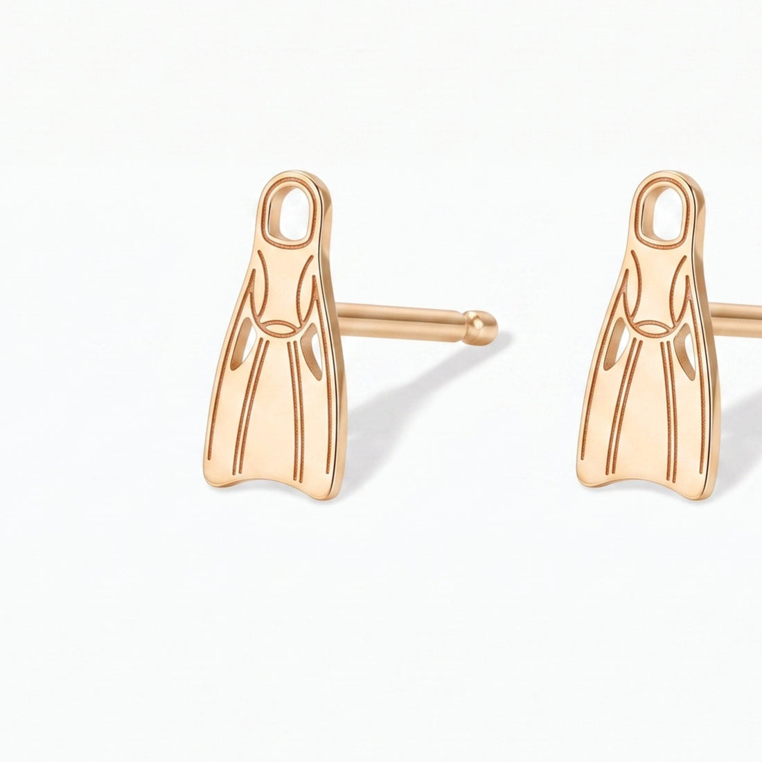 Flipper Fin Charm Stud Earrings