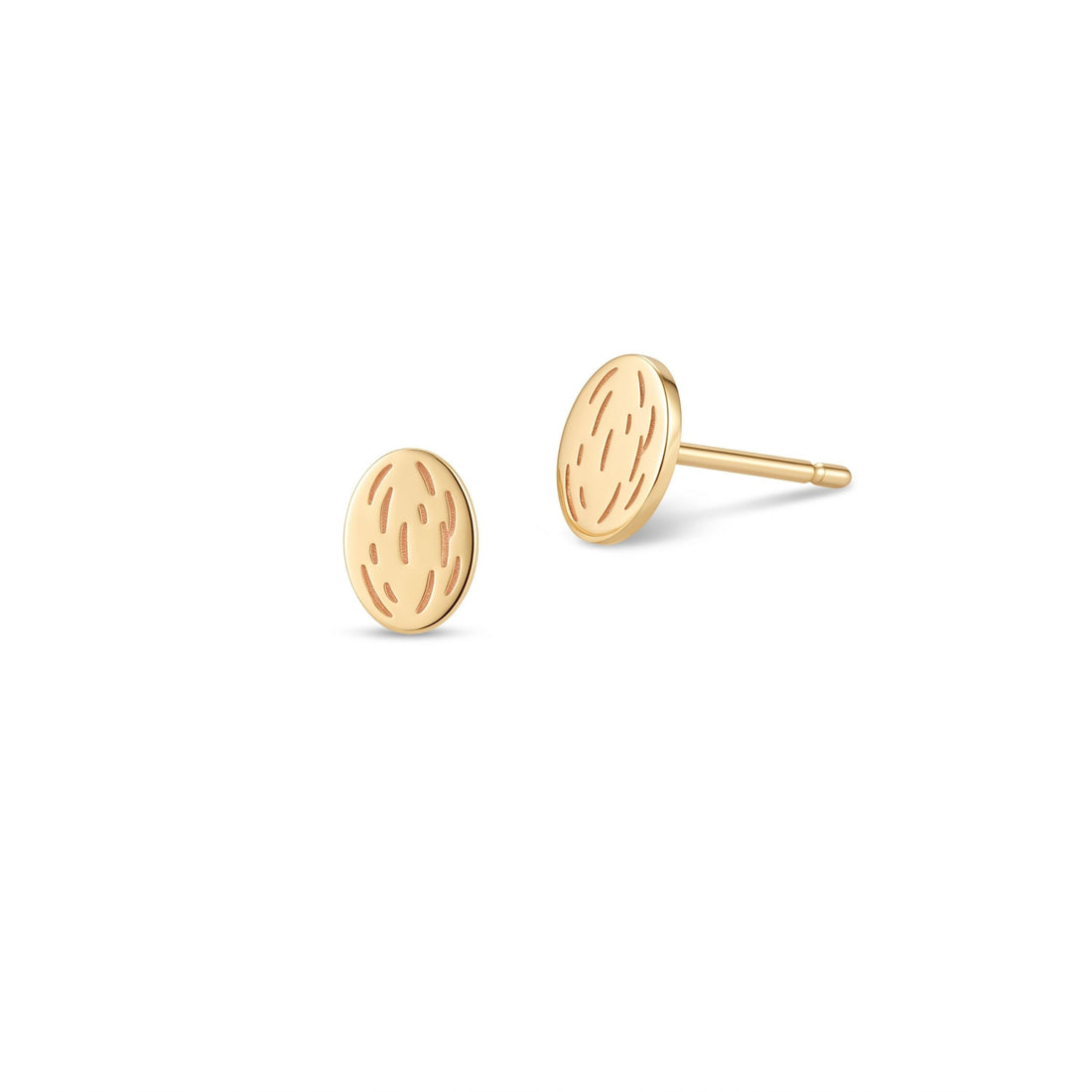 Almond Seed Charm Stud Earrings