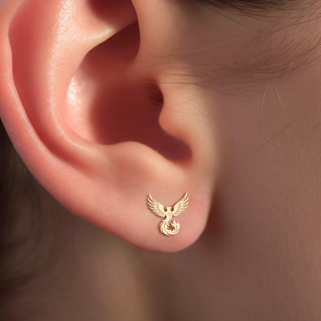 Phoenix Bird Stud Earrings