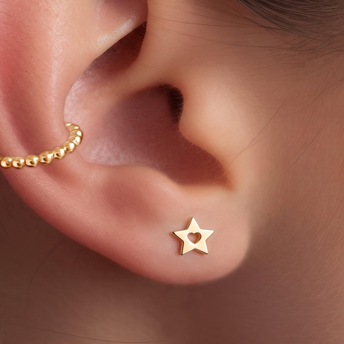 Heart Star Celestial Stud Earrings