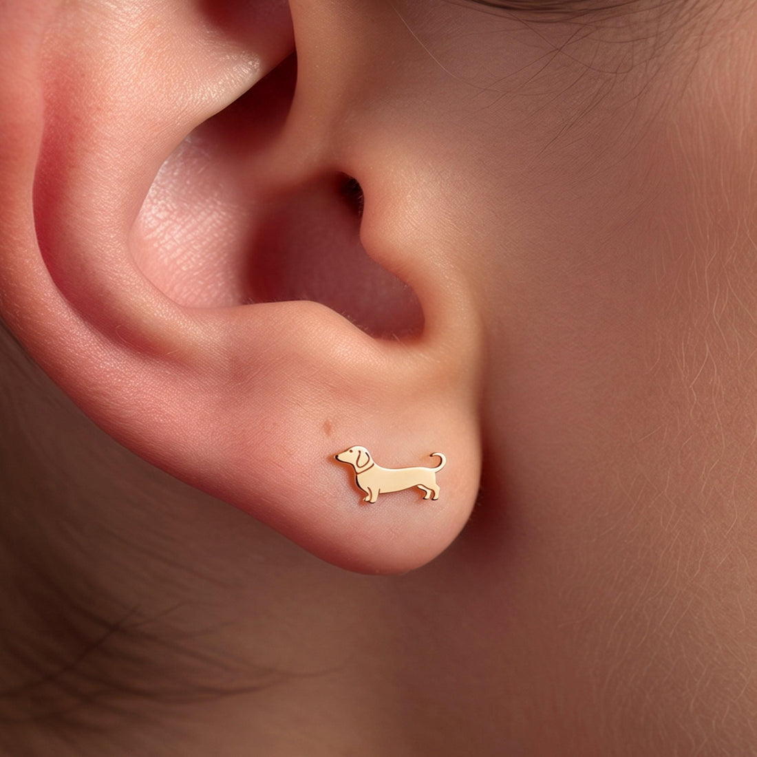 Dachshund Charm Stud Earrings