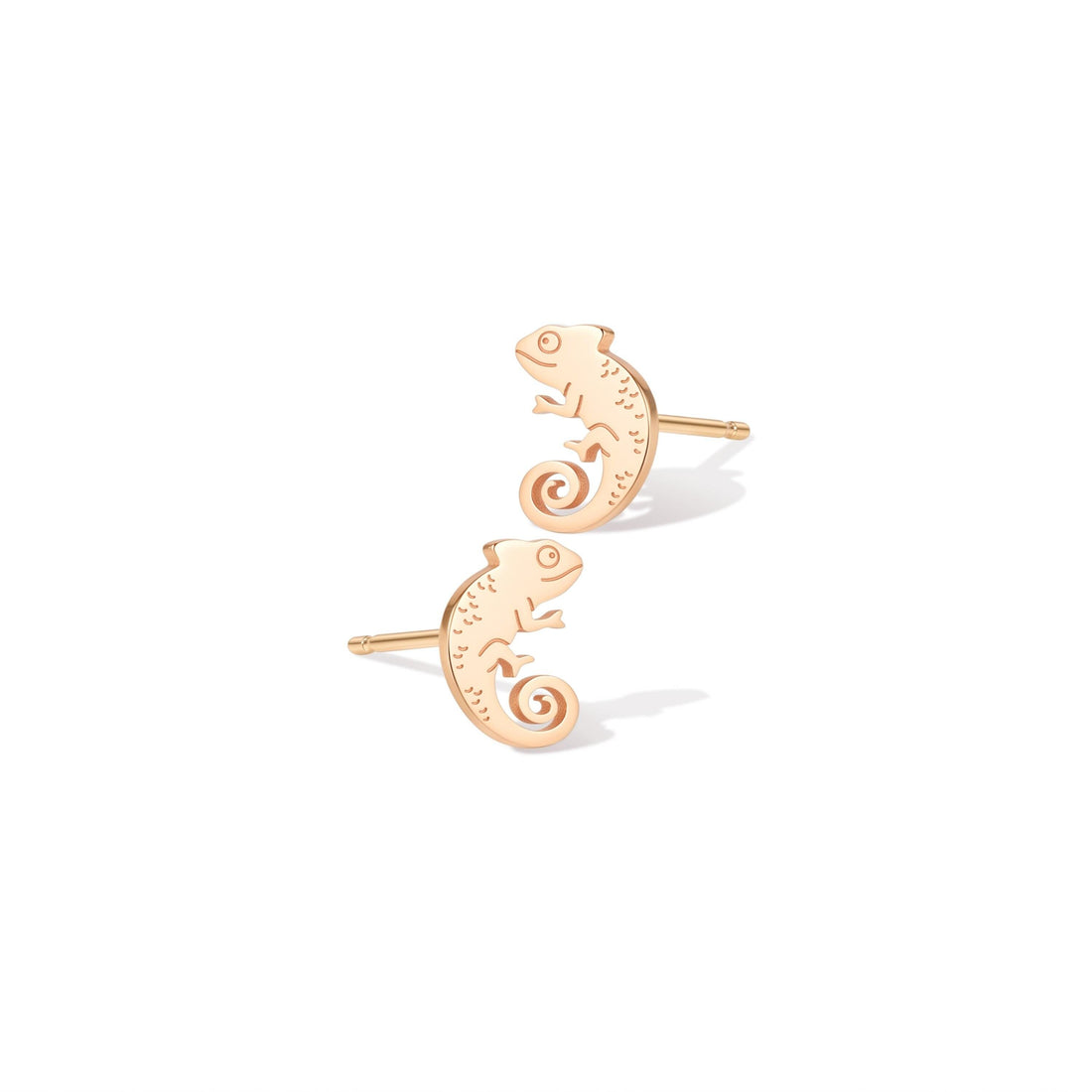 Curled Chameleon Stud Earrings