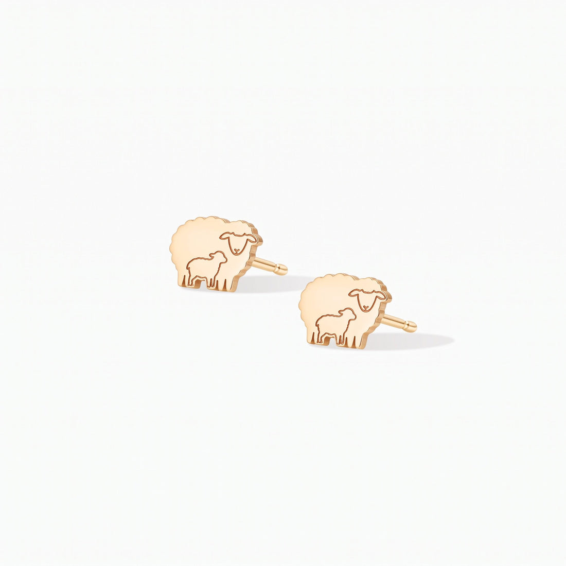 Sheep Lamb Charm Stud Earrings