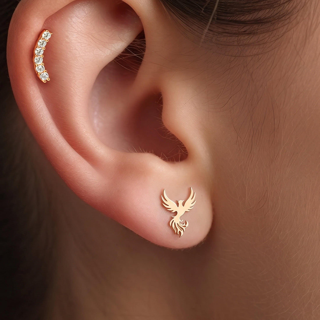 Phoenix Firebird Stud Earrings