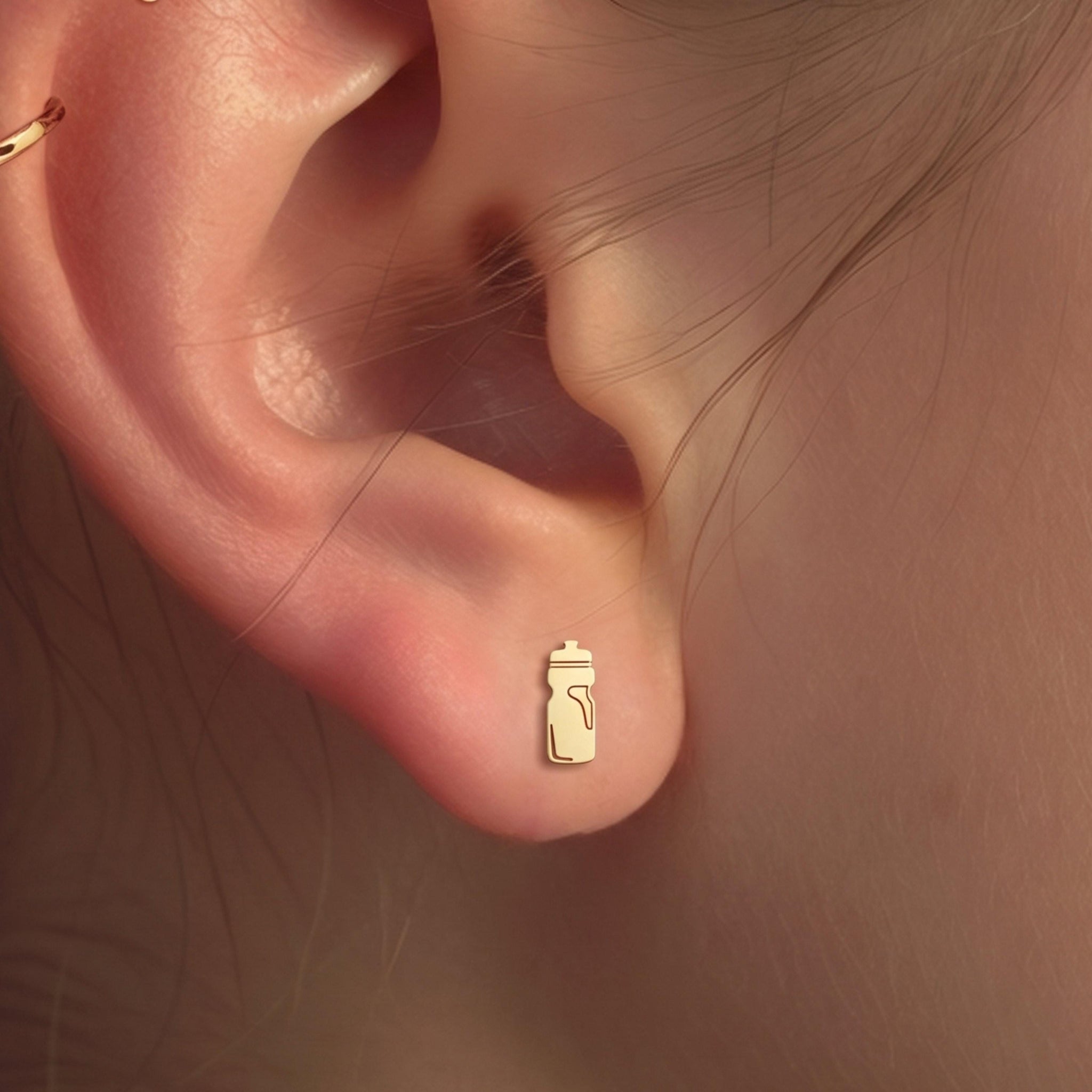 Baby Bottle Charm Stud Earrings