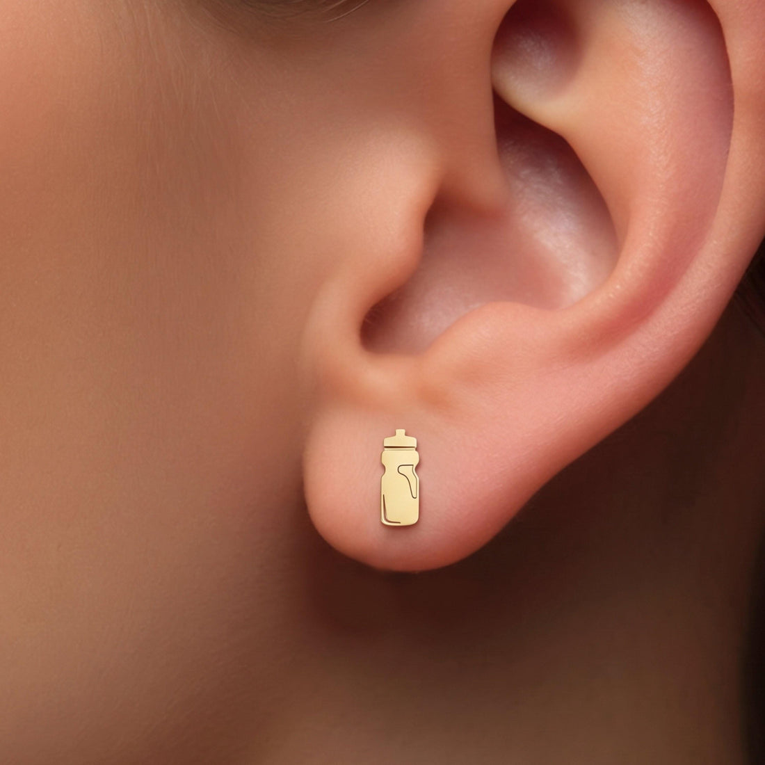 Baby Bottle Charm Stud Earrings