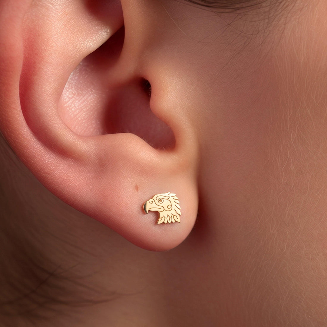 Eagle Head Charm Stud Earrings