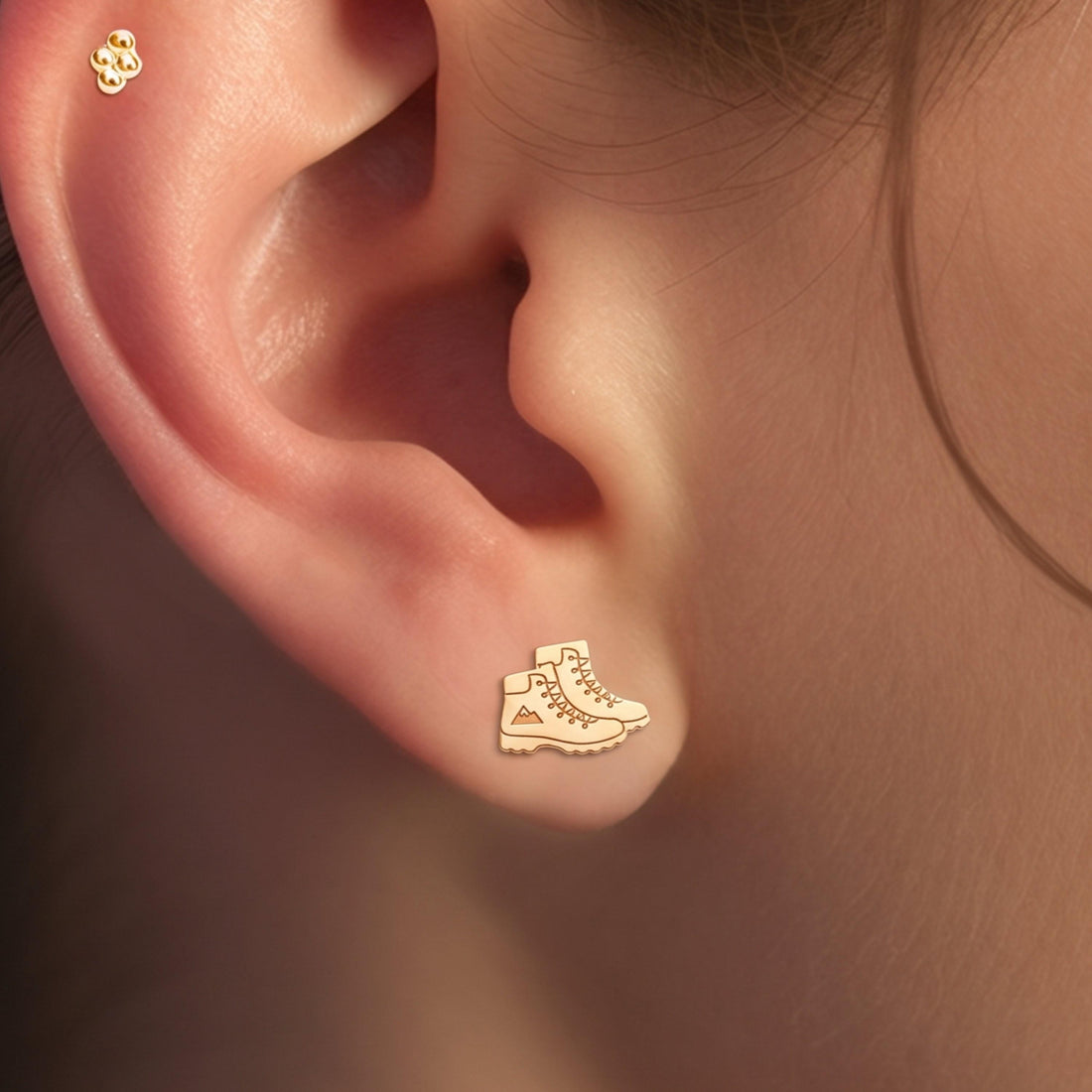 Hiking Boot Charm Stud Earrings