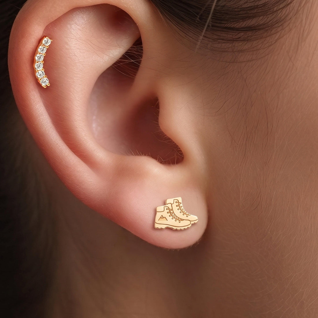 Hiking Boot Charm Stud Earrings