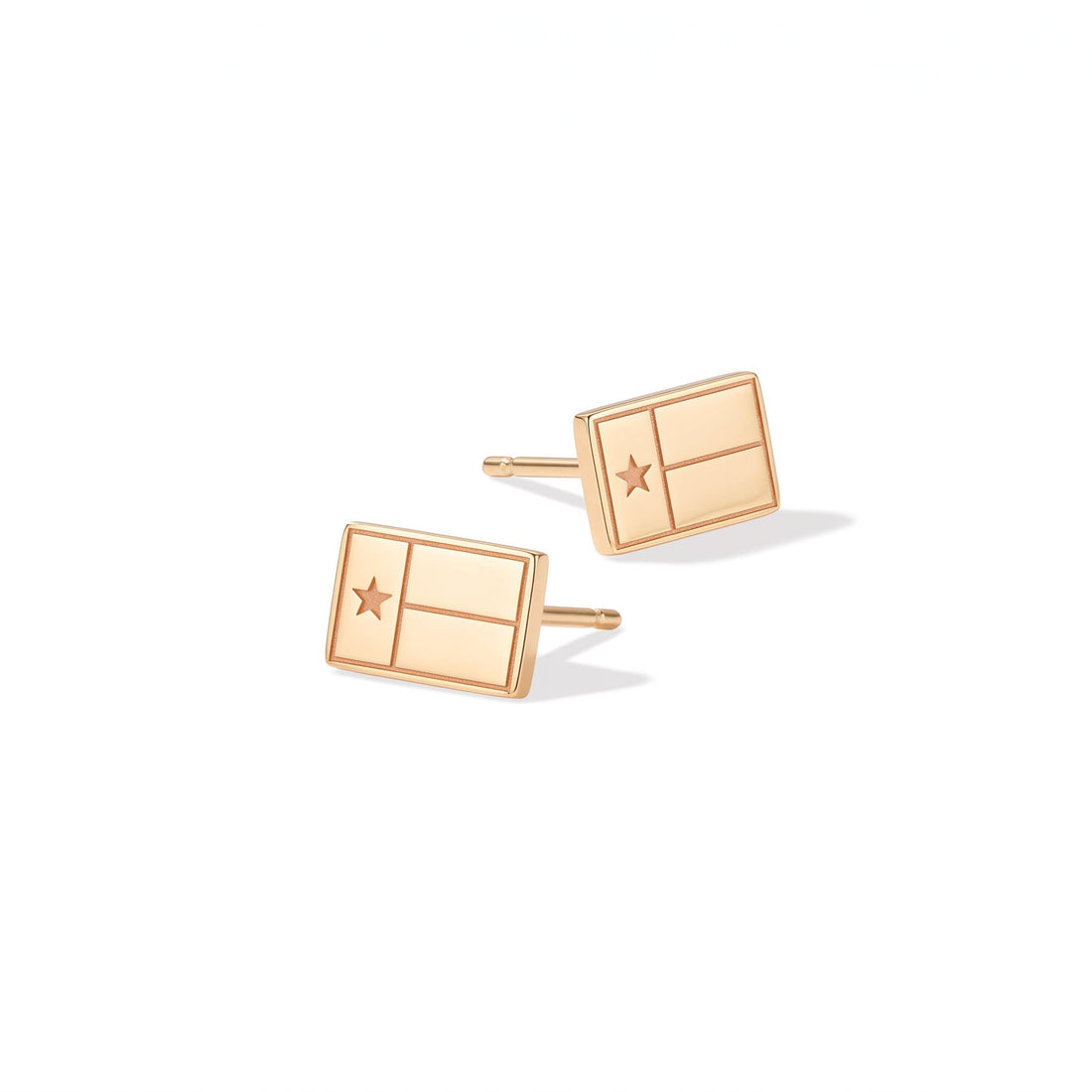 Texas Flag Charm Stud Earrings