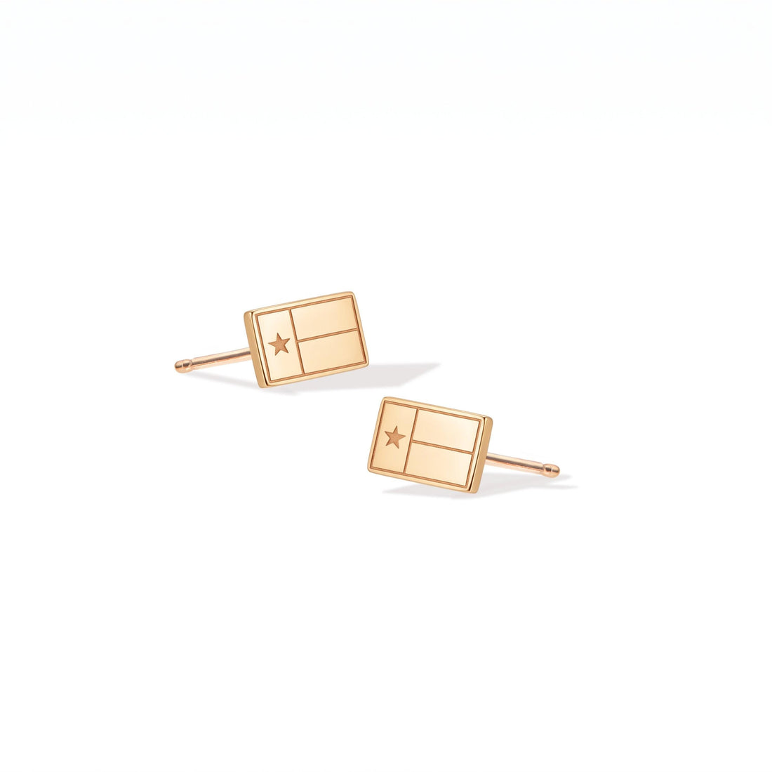 Texas Flag Charm Stud Earrings