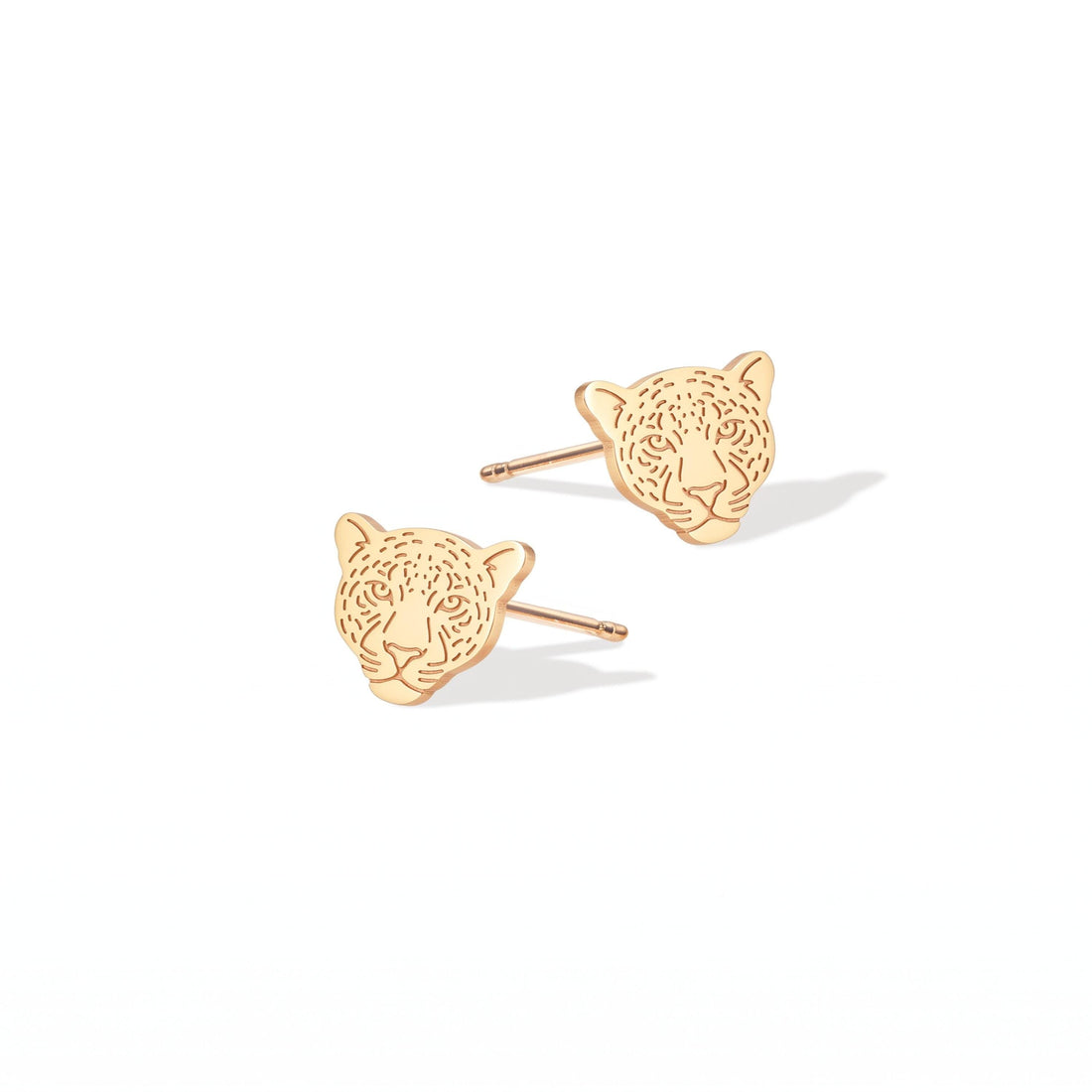 Leopard Cat Charm Stud Earrings
