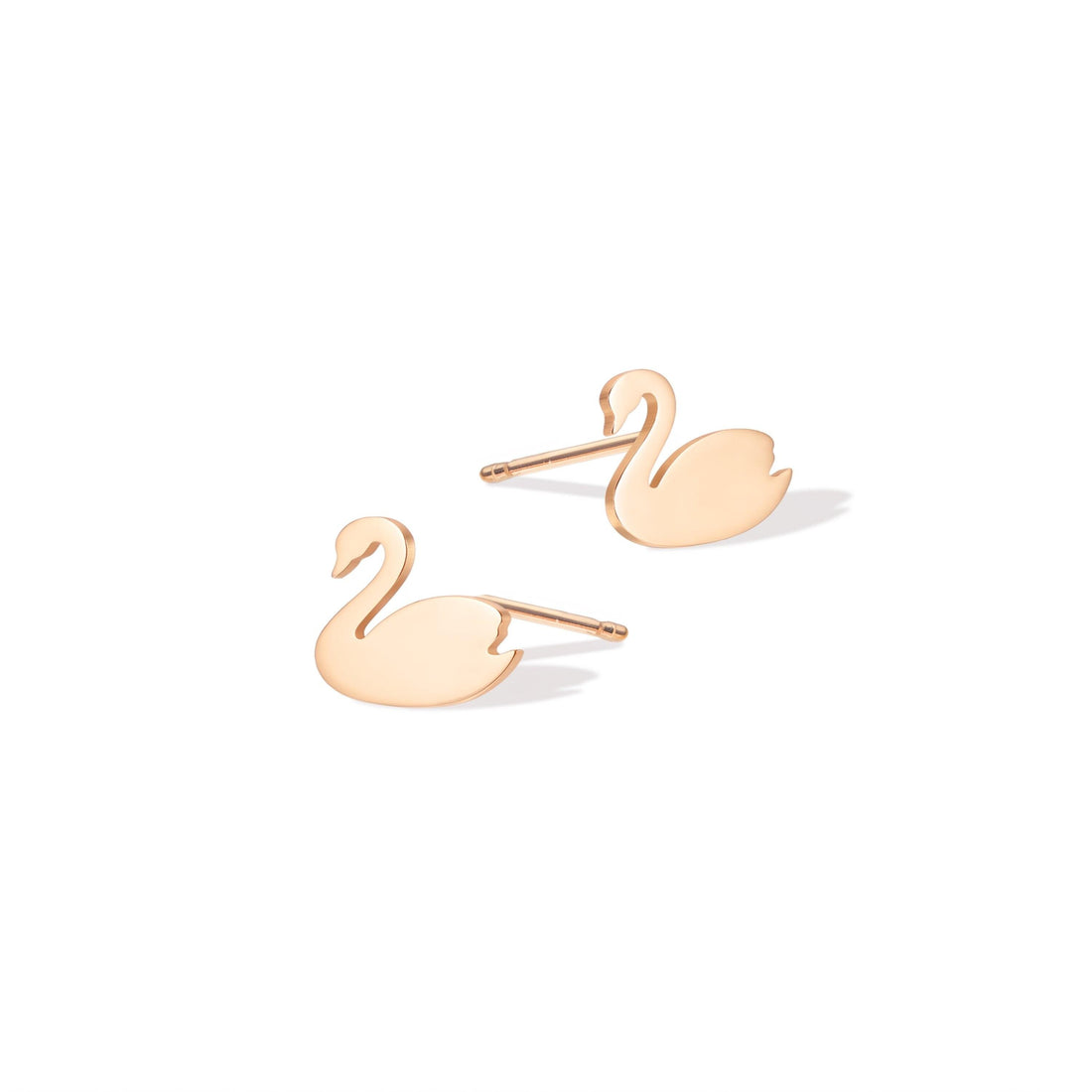 Swan Charm Stud Earrings