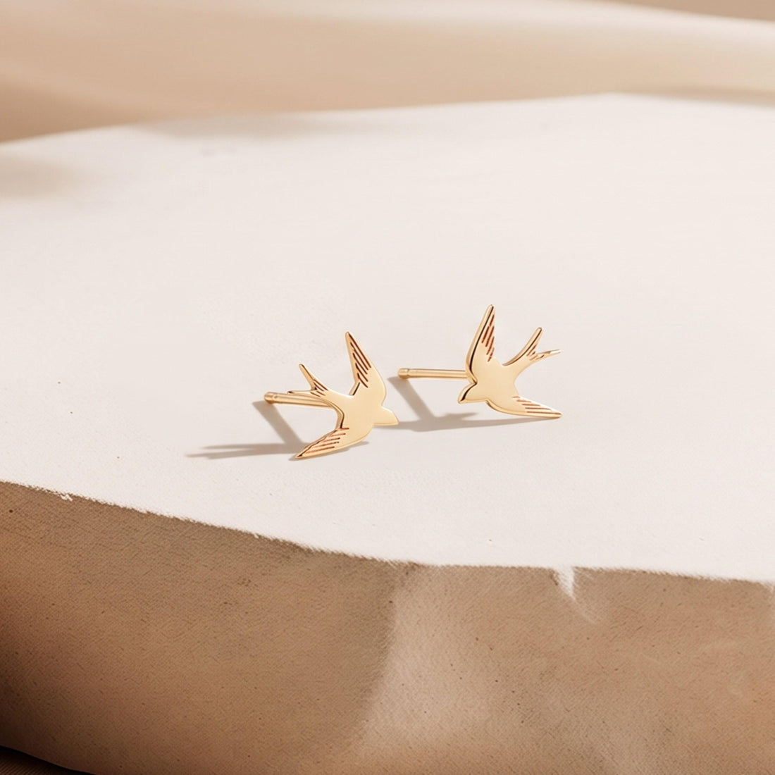 Swallow Charm Stud Earrings