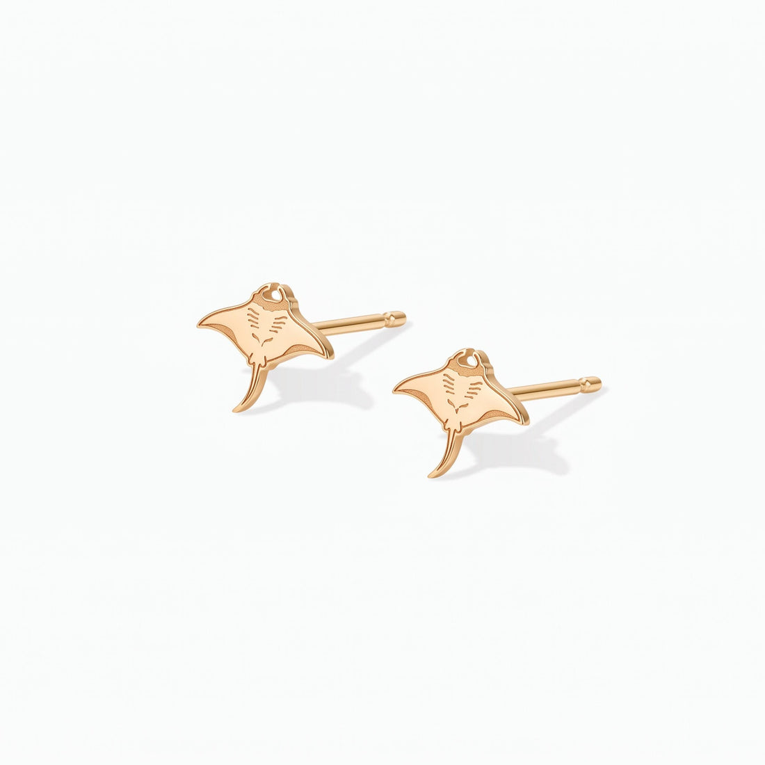 Manta Ray Charm Stud Earrings