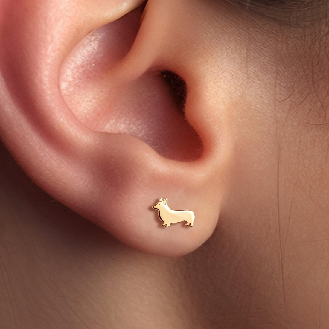 Corgi Charm Stud Earrings